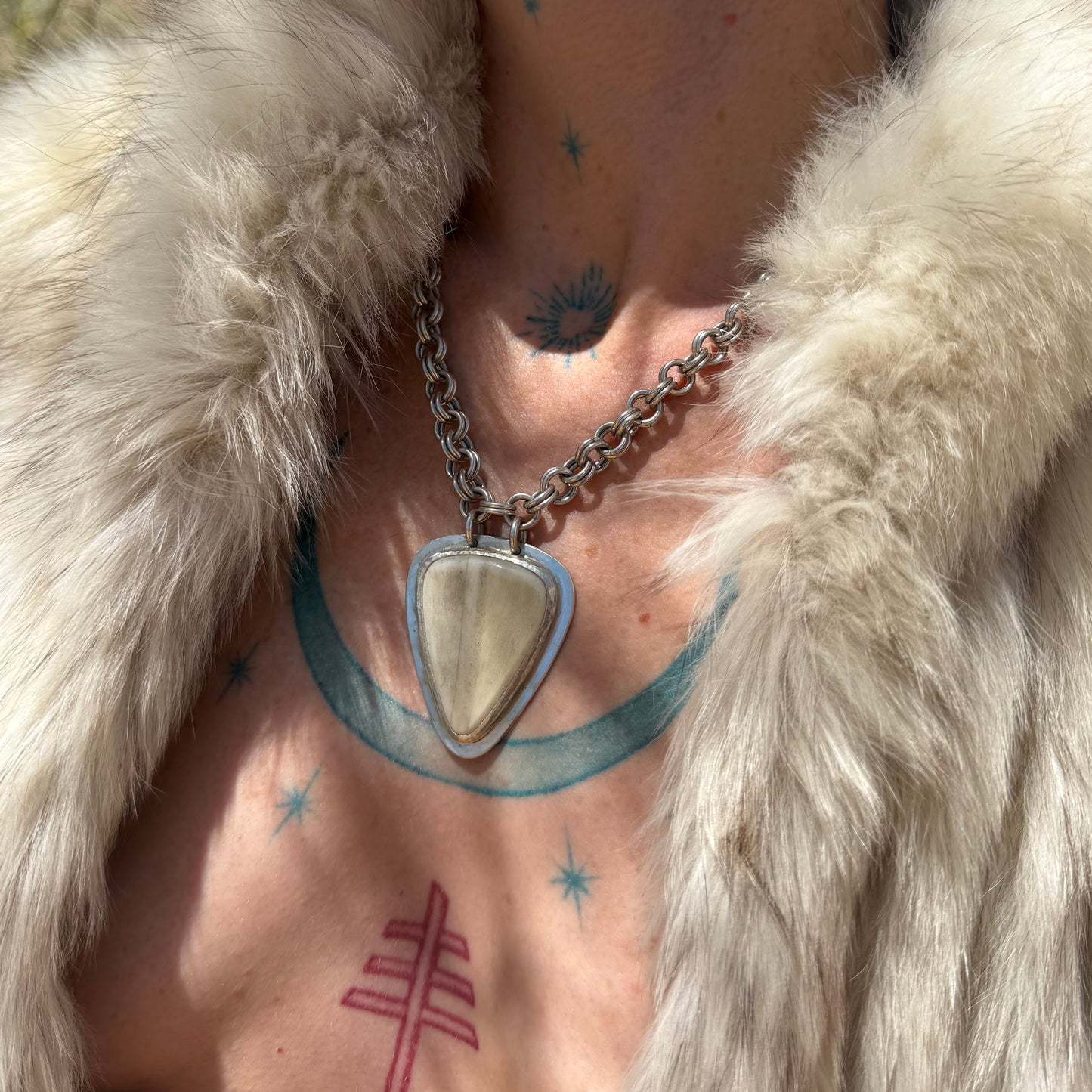 BIIIG Bone + Silver Neck Chain